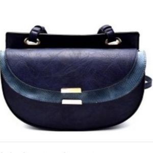 🆕️ Blue Snake Print Double Flap Crossbody Bag